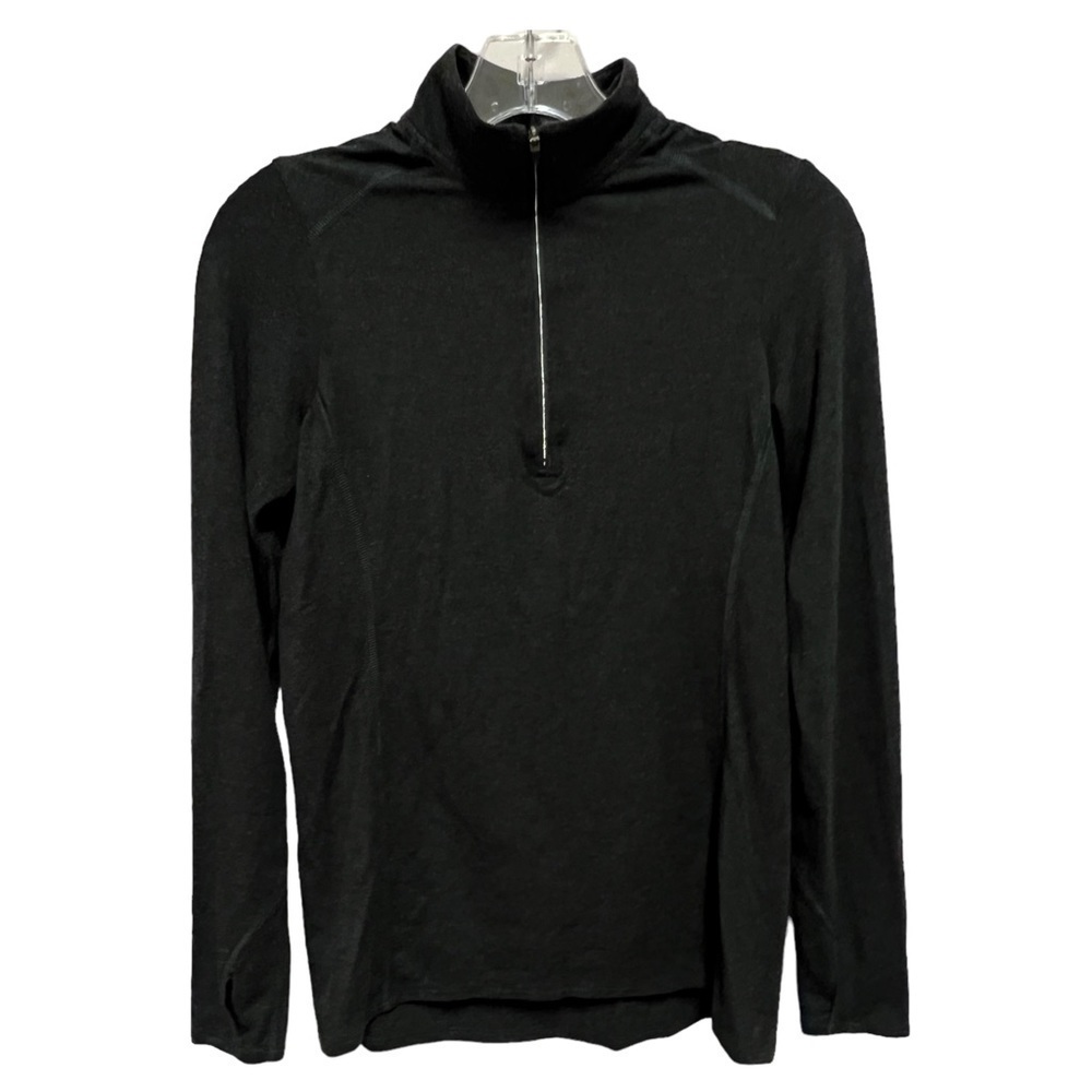 SNOW ANGEL Women’s Black Half Zip Soft Modal Athleisure Pullover, Size Small